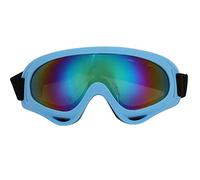 Shanrya Lunettes de Ski, Lunettes de Ski Coupe-Vent PC pour Enfants, Lunettes de Snowboard et de Moto, Légères, Vue Large, Lunettes de Cyclisme Unisexes pour Adultes et(Film Couleur Cadre Bleu Clair)