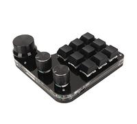 Shanrya Mini Clavier, Interrupteur Bleu à 9 Touches Clavier à Une Main avec Lumière RVB à 3 Boutons pour Ordinateur