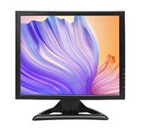 Shanrya Moniteur d'ordinateur LED, Interface Multimédia HD Télécommande Réglable Double Haut-parleurs 720P 1080P 17 Pouces Moniteur d'ordinateur de Jeu (Prise UE)