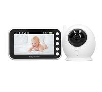 Shanrya Moniteur Vidéo pour bébé, 8 Berceuses, Vision Nocturne Infrarouge, Caméra, écran LCD de 4,3 Pouces, Détection de la Température, Conversation Bidirectionnelle pour la Maison