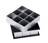 Shanrya Moule à gâteau en argent assemblable lavable, moule à dessert en alliage d'aluminium environnemental non toxique, pour gâteau de mousse de dessert de cuisine à domicile