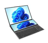 Shanrya Ordinateur Portable Double écran 16 Pouces 14 Pouces, Batterie 13600 MAh 100-240 V 32 Go DDR4 RAM Double écran Tactile pour Ordinateur Portable pour Bureau (Prise UE)