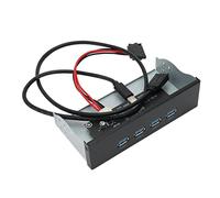 Shanrya Panneau Avant Hub Boîtier Métallique Lecteur Optique Panneau d'extension USB3.2 Plug and Play pour Châssis (Lecteur Optique 4USB Type E)