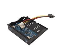Shanrya Panneau Avant USB 3.1, Boîtier Métallique du Panneau du Lecteur de Disquette 4 Ports pour PC (2U+2C 19PIN)