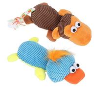 Shanrya Pasamer Jouets Grincheux De Chien, Jouet De Bruit De Singe De Canard De Canard De Peluche Doux De Chien De Squeak à Mâcher pour La Formation De Chien 2pcs/Ensemble