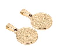 Shanrya Saint Benoit Medaillon, Médailles Saint Benoît, Médaille De Saint Benoit, Pendentif Saint Benoît en Relief résistant à la Corrosion, antirouille à Utiliser