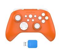 ShanWan Manette sans fil compatible avec PC, iPhone, Android, Switch, Steam Manette de jeu avec gâchette à effet Hall, fonction Turbo, vibration (Orange)