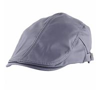 Shanxing Homme Béret Casquette PU Cuir Plate Visière Réglable Vintage Chapeau Flat Cap