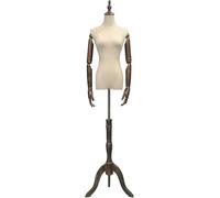 SHANYAYALI 47 72 34 Mannequin femme haut bras réglables et base triangulaire amovible en bois massif (bois de noyer, M)