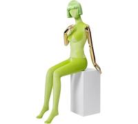 SHANYAYALI A Human Retail Mannequins assis O-n A Stool, 155,7 cm de haut, corps de mannequin complet, utilisé pour exposer des chapeaux et des lunettes (vert)