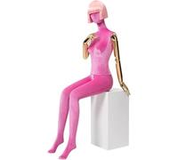 SHANYAYALI A Human Retail Mannequins assis O-n A Stool, 155,7 cm de haut, corps de mannequin complet, utilisé pour exposer des chapeaux et des lunettes (rose)