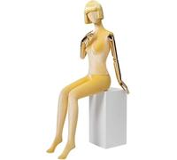 SHANYAYALI A Human Retail Mannequins assis O-n A Stool, 155,7 cm de haut, corps de mannequin complet, utilisé pour exposer des chapeaux et des lunettes (marron)