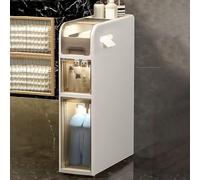 SHANYAYALI Armoire de rangement fine avec tiroirs et roulettes transparents de grande capacité pour petits espaces - Organisateur de rangement pour papier toilette étroit à 4 niveaux - Organiseur pour