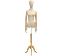 SHANYAYALI Bras et tête de mannequin féminin réglables pour vitrines de magasin (couleur bois, taille S)