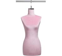 SHANYAYALI Buste de mannequin femme en velours à suspendre pour vitrine dans les magasins de vêtements (rose, crochet court argenté)
