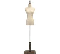 SHANYAYALI Mannequin amovible de 119,4 à 183 cm de haut pour présentation de vêtements - Couvre le torse avec chiffon en lin (bois de noyer, taille M)