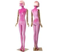 SHANYAYALI Mannequin complet en velours de 185 cm de haut pour magasin de vêtements, fenêtres et magasins de sport (rose)