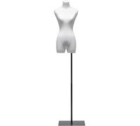 SHANYAYALI Mannequin féminin réglable en hauteur de 61 à 77 cm avec base amovible en métal (noir)