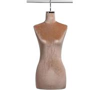 SHANYAYALI Mannequin femme à suspendre en velours - Torse adapté pour vitrine dans les magasins de vêtements (marron, crochet court argenté)