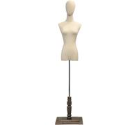 SHANYAYALI Mannequin femme avec tête réglable 47 à 72 cm - Présentoir de vêtements pour magasin (bois de noyer, S)