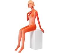 SHANYAYALI Mannequins de vente au détail avec chaises pour corps humain, hauteur réglable et mannequin amovible, présentoir de vêtements (orange)