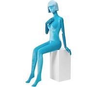 SHANYAYALI Mannequins de vente au détail avec chaises pour corps humain, hauteur réglable et mannequin amovible, présentoir de vêtements (bleu)