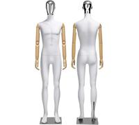 SHANYAYALI Mannequins de vente au détail pour homme, bras et tête rotatifs en bois massif utilisés pour les magasins de vêtements, les fenêtres et les boutiques