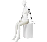 SHANYAYALI Mannequins humains assis sur un tabouret, amovibles et rotatifs, adaptés pour exposer des chapeaux (blanc)
