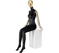 SHANYAYALI Mannequins pour femme avec tête et bras dorés rotatifs utilisés pour exposer des chapeaux, des vêtements, des chaussures