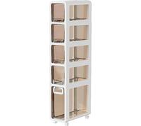 SHANYAYALI Meuble de rangement multifonction avec 4 tiroirs et roulettes - Économie d'espace - Grande capacité - Commode étroite - Rangement vertical pour salle de bain, petits espaces et espaces (5