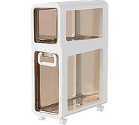 SHANYAYALI Meuble de rangement multifonction avec 4 tiroirs et roulettes - Économie d'espace - Grande capacité - Commode étroite - Rangement vertical pour salle de bain, petits espaces et espaces (2
