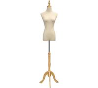 SHANYAYALI Torse de mannequin avec support réglable en hauteur - 119 à 72 cm - Triangle de mannequin féminin - Base en bois massif (couleur bois, S)