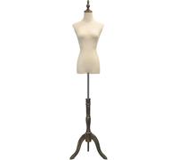 SHANYAYALI Torse de mannequin avec support réglable en hauteur - 119 à 72 cm - Triangle de mannequin féminin - Base en bois massif (bois de noyer, M)