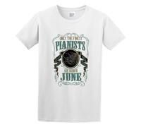 SHANYE ZHENPIN Cool Piano Finest Pianists Born in June Music Birthday Fathers Day Casual Round Neck T Shirt White XXL