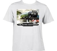 SHANYE ZHENPIN The Flying Scotsman Steam Train Gift Mens T Shirt Men. Steam Engine Gifts White M
