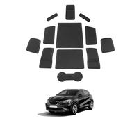 SHAOHAO Compatible avec Renault Captur 2 | E-Tech | Hybrid 2020-2024 2025 Tapis en caoutchouc, console centrale, tapis antidérapant, tapis de porte-gobelet, tapis de fente de porte Renault Captur 2