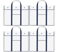 shaojian Porte-documents d'art en PVC transparent - 80 x 64,8 cm - Grand sac de rangement pour affiche avec poche pour accessoires - Support de tableau d'affichage portable pour toutes les œuvres