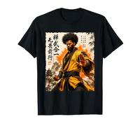 Shaolin Monk Warrior Anime Afro-Américain Kung Fu Fighter T-Shirt