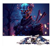 Shaolin Skull Warior 1000 Puzzles pour Adultes 1000 pièces Puzzles en Bois Puzzle Famille ou Enfants 50x75 cm