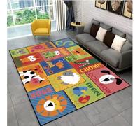 SHAOPENGA ABC Dessin Animé Alphabet Tapis Rampant Salle De Jeux Éducation Précoce Tapis pour Salon Chambre Tapis Antidérapant 200X300Cm