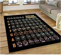 SHAOPENGA Guitare Accords Théorie Graphique Musique Tapis Chambre Salon Maison Canapé Tapis Décoration Grand Tapis De Sol 160X230Cm
