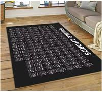 SHAOPENGA Guitare Accords Théorie Tableau Musique Tapis Chambre Salon Maison Canapé Tapis Décoration Grand Tapis De Sol 200X300Cm