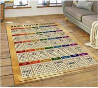SHAOPENGA Guitare Accords Théorie Tableau Musique Tapis Chambre Salon Maison Canapé Tapis Décoration Grand Tapis De Sol 120X180Cm