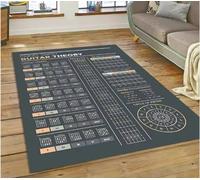 SHAOPENGA Guitare Accords Théorie Tableau Musique Tapis Chambre Salon Maison Canapé Tapis Décoration Grand Tapis De Sol 60X90Cm