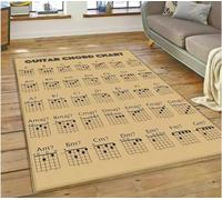 SHAOPENGA Guitare Accords Théorie Tableau Musique Tapis Chambre Salon Maison Canapé Tapis Décoration Grand Tapis De Sol 80X120Cm