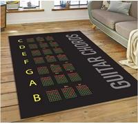 SHAOPENGA Guitare Accords Théorie Tableau Musique Tapis Chambre Salon Maison Canapé Tapis Décoration Grand Tapis De Sol 60X90Cm