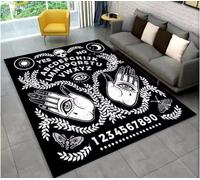 SHAOPENGA Ouija Tarot Sorcellerie Gothique Tapis Salon Chambre Canapé Paillasson Dos Anti-Antidérapant Grande Surface Tapis De Sol Maison 50X80Cm