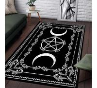 SHAOPENGA Sorcière Soleil Lune Pentagramme Tapis pour Entrée Chambre Chambre Tapis Doux Motifs Tapis Lavable en Machine avec Antidérapant 60X90Cm