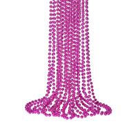 SHAOQINLIN Lot de 12 colliers de sensibilisation au cancer du sein, collier de perles rose vif, 83,8 cm, accessoires pour la sensibilisation au cancer du sein