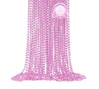 SHAOQINLIN Lot de 30 colliers de perles roses de 83,8 cm pour la sensibilisation au cancer du sein, pour Mardi Gras, Noël, Saint-Valentin, mariage, révélation du sexe